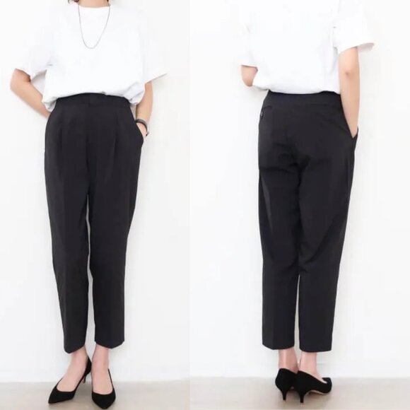 UNIQLO X THEORY AirSense TUCKED EASY PANTS (ULTRA LIGHT) Black Womens M Office - Picture 1 of 5